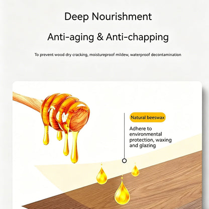 Deep nourishment and anti aging effect of natural beeswax formula on wooden furniture layers