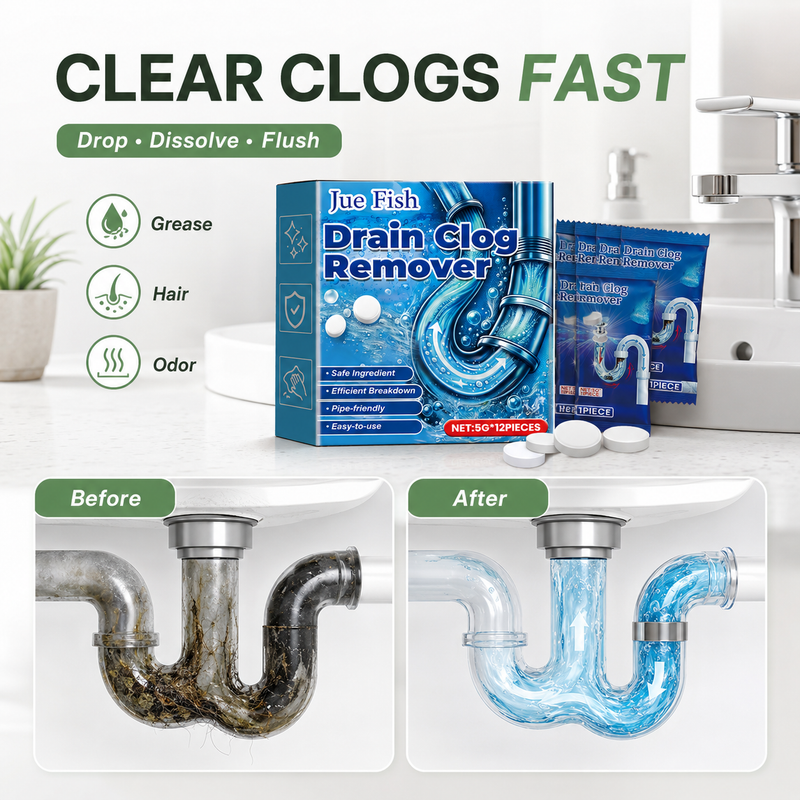 Drain tablets for kitchen sink