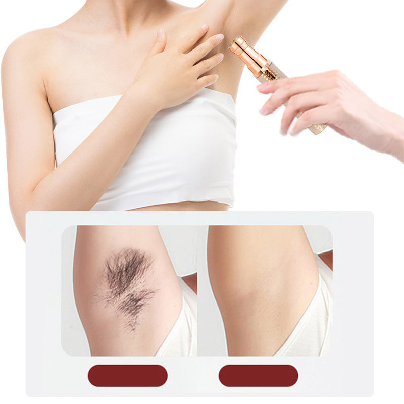 Underarm hair touch-up with electric beauty trimmer