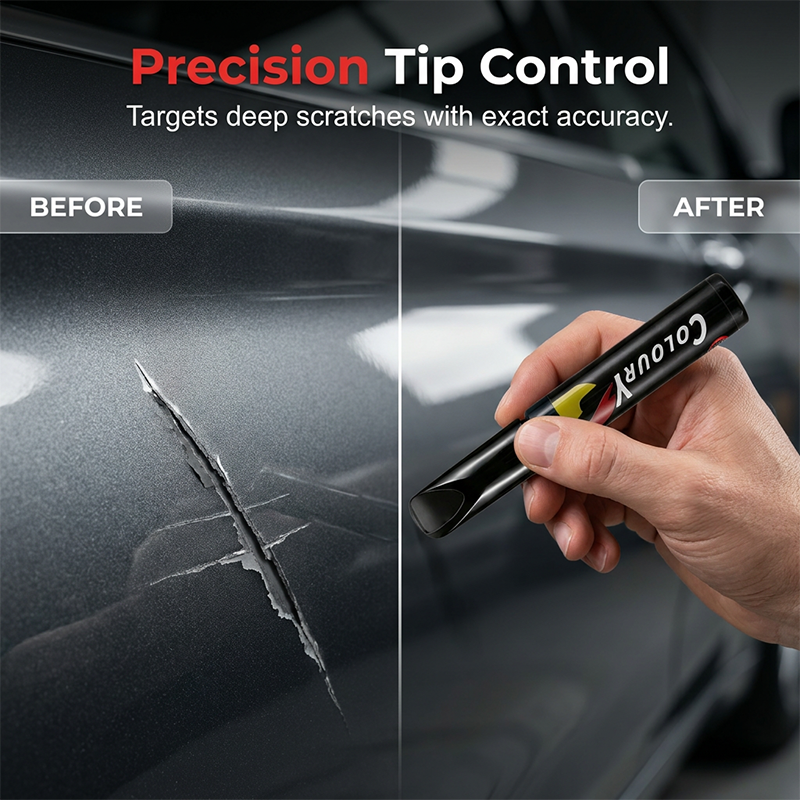 Car scratch touch-up before and after